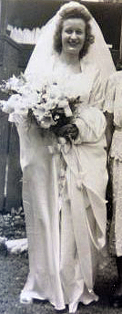 Frances Clara Schauer Kleaver as a bride